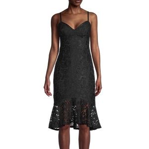 GUESS Floral Lace Midi Sheath  Dress